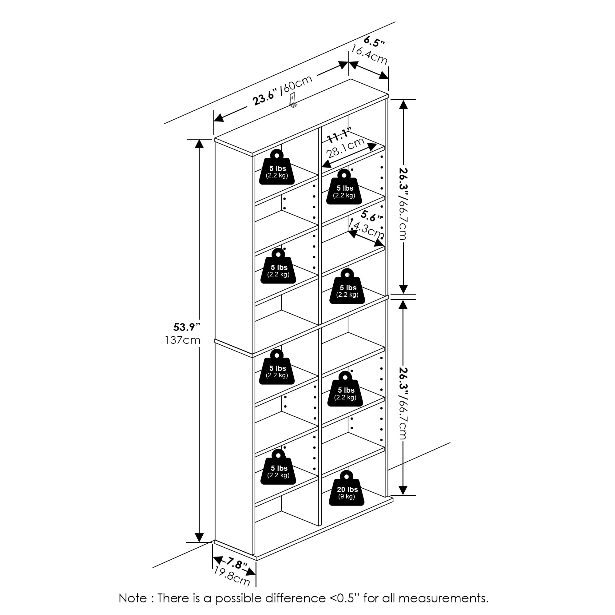 Amazon.com: Furinno Jaya DVD Shelf, 16-Shelf Wide CD Rack, Media
